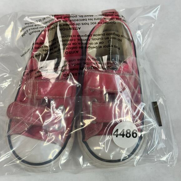 CONVERSE SHOES LITTLE KIDS 6C CHUCK TAYLOR ALL STAR HOOK AND LOOP OX PINK - Picture 2 of 9